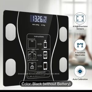 Black Digital Body Weight Scale with USB Charging
